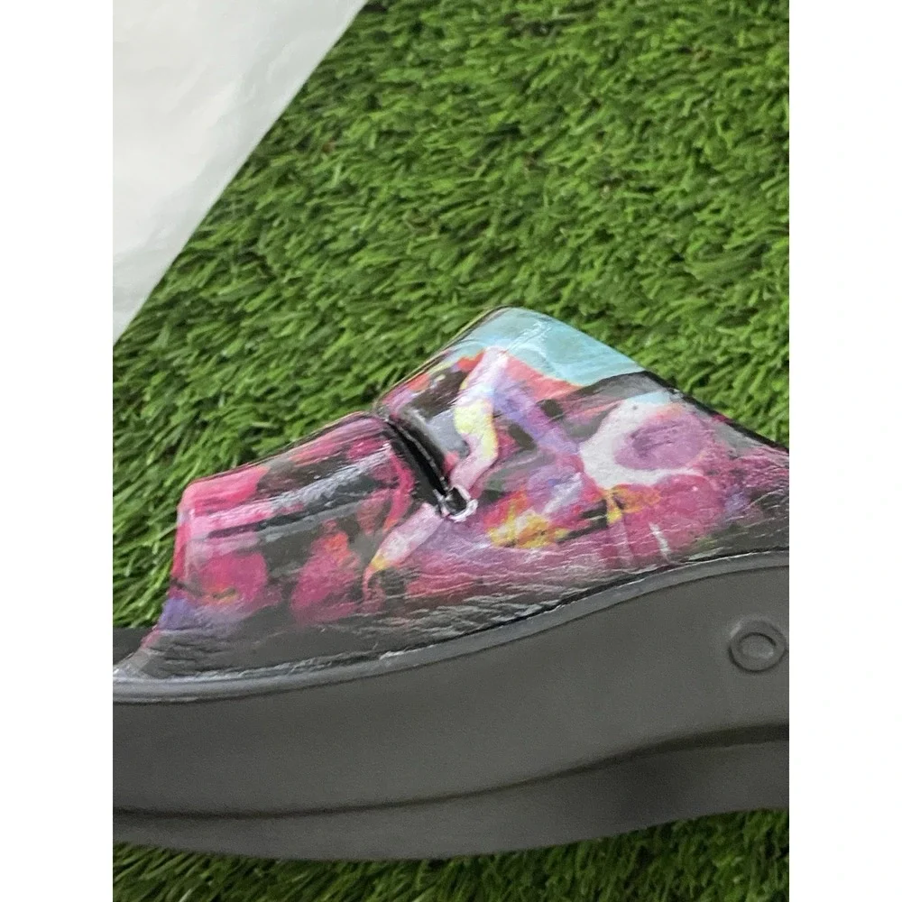 Oofos Brush Fade Sandals Recover Shoes Slides Black Purple M6/W8*